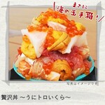 Osashimi Tabehoudai Atami Osakana Paradaisu - （HPより）うにトロいくら丼