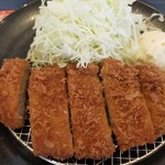 Matsunoya - ロースカツ定食+トッピングポテサラ、アップ
