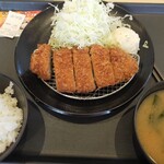 Matsunoya - ロースカツ定食+トッピングポテサラ