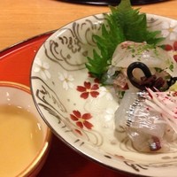 三友居 高輪店 - 小鯛と細魚のお造り