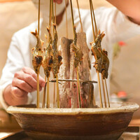 銀座 しのはら - 琵琶湖の稚鮎、炉端焼き