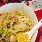 ラーメン二郎 - 汁なし半分＋ショウガ半分