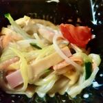 Chuubou Kiraku - ●はるさめサラダ、ハムきゅうりに卵、マヨあえでミニトマトも入ってさっぱり。あ〜冷やし中華、食べたくなってくるミャ
