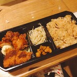 ナンクルナイサ　きばいやんせー - ワンコイン弁当　鶏南蛮、アジフライ、素麺チャンプルー、お新香、ジューシー