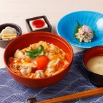 Sakaeya's ultimate Oyako-don (Chicken and egg bowl) set meal