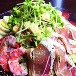 Agu's Prosciutto and shrimp Caesar salad