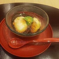 日本料理 彩羽 - 温玉と湯葉ととろろの出汁ジュレ