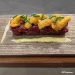 カーサ・デル・チーボ - 鯨の頬肉のタルターラと生海胆