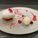 カーサ・デル・チーボ - アップルルバーブのコンポートとクレームダンジュ､アーモンドミルクソルベ添え