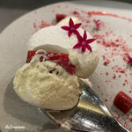 カーサ・デル・チーボ - クレームダンジュ､アーモンドミルクソルベ添え