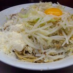 ラーメン二郎 - 2012/10/12　大ラーメン　汁なし　粉チーズ　ニンニク　ヤサイ　はらきつい