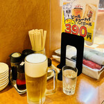 甲子園飯店 - ビール チューハイ ハイボール すべて 一杯につき 390円(税込)
