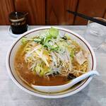 ラーメン一刻 - 牛骨野菜ラーメン  (醤油・大盛り)