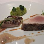 カンテサンス - 鳴門の鰆　八街の新落花生のソース