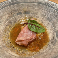 Nishimura Takahito La cuisine creativite - 鴨ナスの揚げ出し　パルマハム　鰹出汁とトマトのソース
