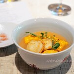 萬屋本店レストラン - 温菜…穴子と玉蜀黍のロワイヤル