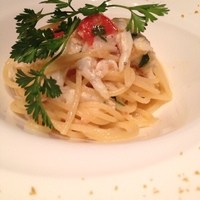 バローロ - 白魚パスタ、カラスミがけ〜