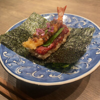 USHIGORO S. GINZA - 海老天と肉の合わせ