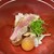 鳥田中 - 料理写真:ホロホロ鳥の叩き 玉葱 金柑浸し