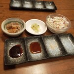串かざり - ソース、しょうゆ、塩などがある