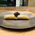 齋華 - ◆賀茂茄子の春巻き  ベルーガキャビア載せ　