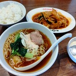 Chimma Ya - 【2022.7.13(水)】陳麻家定食(豚キムチ＋半醤油ラーメン)1,000円→750円