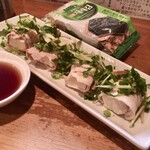 たか - 冷製豚しゃぶ・肉巻き豆腐(韓国海苔を添えて薬味とポン酢でサッパリと)