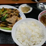 天龍飯店 - 豚肉となすカキソース炒め定食