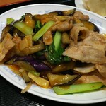 天龍飯店 - 豚肉となすカキソース炒め