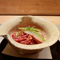 常 - 芋茎(ずいき)と神戸牛の和物