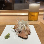 ラーメンWalkerキッチン - 「鴨ワサ」500円＆「アサヒ生ジョッキ缶」450円