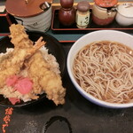 Komoro Soba - 穴子海老天丼セット全景