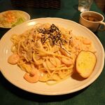 東京カフェレストラン フレスカ - エビといかの明太子クリーム（超大盛り）1,100円
