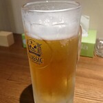 海鮮酒場　明酔 - 生ビール￥550。ちょっと飲んじゃいました