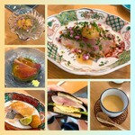 スシコーヒー - アテ5品＋茶碗蒸し