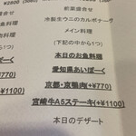 SIZZLE - メニュー