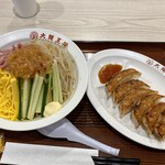 大阪王将 - 五目冷やし中華　焼餃子セットの麺大盛