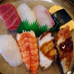 松寿司 - 令和4年7月 ランチタイム
            寿司定食A 1100円
            にぎり8貫＋細巻6切れ＋小鉢＋赤出汁