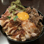 Sumibi Suteki Hidamari An - 3種盛肉丼　並