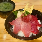 Three types of tuna bowl