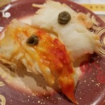 回転寿し トリトン - タラバガニ腹身。