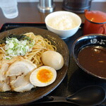 麺処田ぶし - たぶしつけ麺、味玉、チャーシュー、ライス