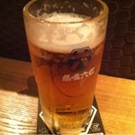 馬場六区 - ビールが届いて5秒後の状態；iPhoneのカメラの起動を待っていたら、こんなに・・・