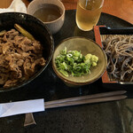 蓮生 - 牛丼とお蕎麦のセット