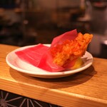 Robataya Sumidokoro - 紅ショウガと湯葉の天ぷら