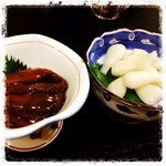 十八番 - ホタルイカの醤油漬けと塩らっきょう