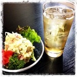 十八番 - 新じゃがのポテトサラダとホッピーサワー