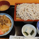 Soba Machidaya - ミニ牛丼もりそばセット＠¥850+そば大盛り¥100