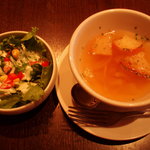 Cobara-Hetta - セットのサラダ＆スープ