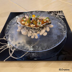 プチレストラン ブーケ・ド・フランス - 牡蠣の冷製 ジュレとエスプーマとともに